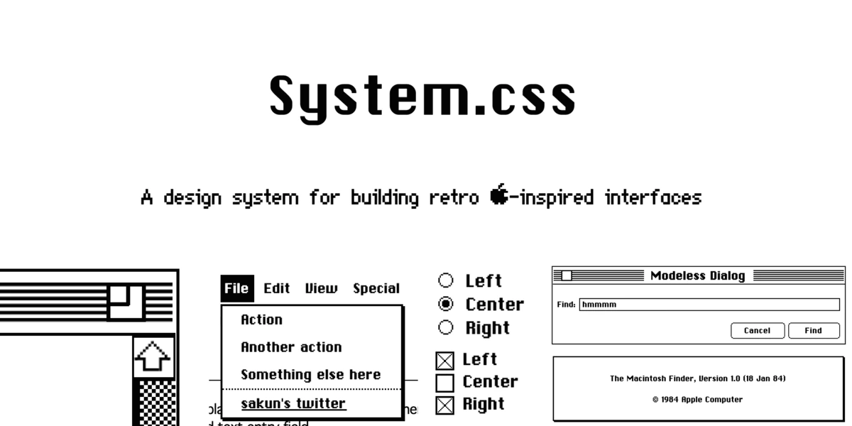 System.css - Donnez un look 100% retro Apple à votre site web